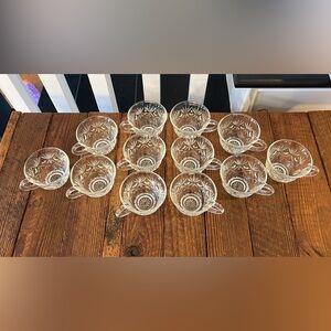Vintage Clear Glass Cup Set (12)